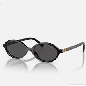 Miu Miu logo-lettering oval sunglasses